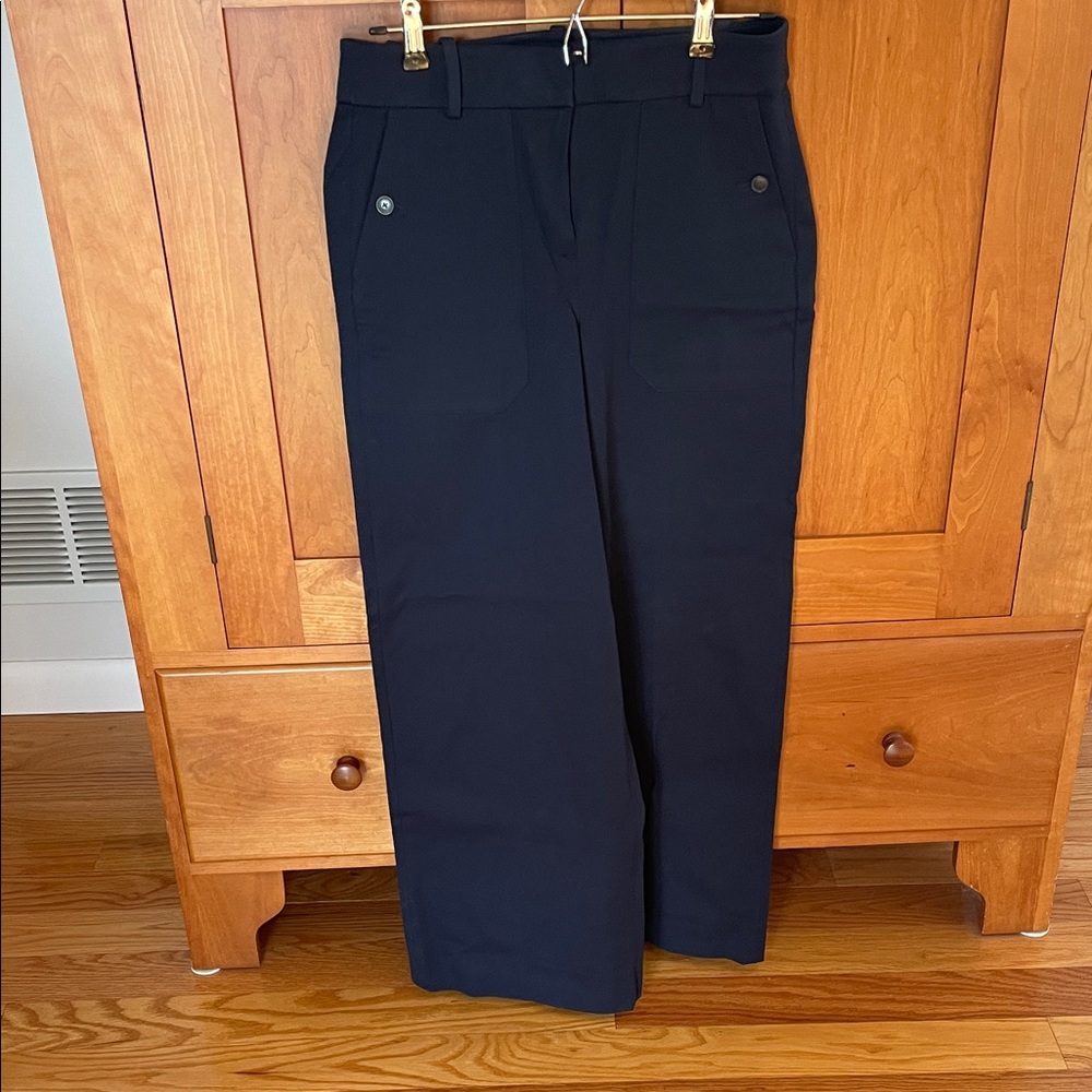 J. Crew Navy Wide-Leg Trousers